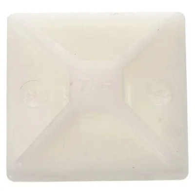 TY-RAP Cable Tie Mounting Base: 0.2 in Slot Wd, 0.07 in Slot Ht, Natural, 0.99 in Wd - Adhesive Mount Cable Tie Bases
