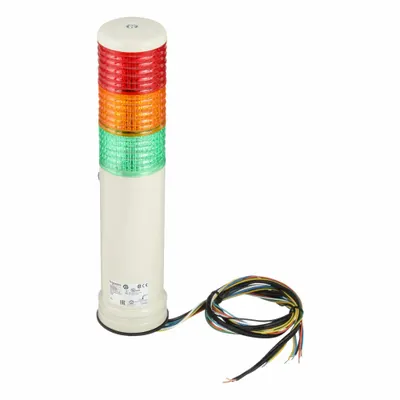 SCHNEIDER Tower Light Assembly: 3 Tier, Green/Orange/Red, No Sounder Tier, 312 mm Overall Ht - Three-Tier Tower Light Assemblies