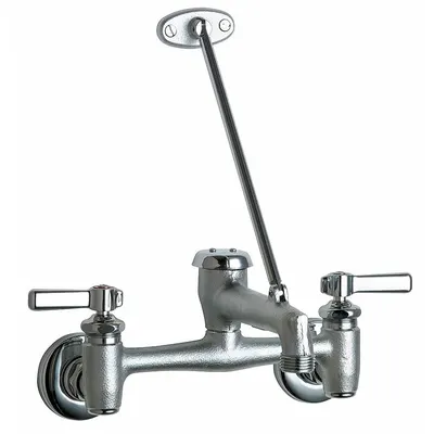 CHICAGO FAUCETS 897-RCF Widespread Utility Faucet, Cast Brass, Polished Chrome - Widespread Utility Faucets