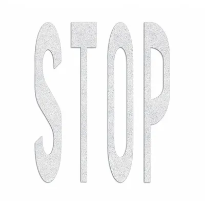 RAE Preformed Thermoplastic Pavement Markings: Stop, White, 8 ft Lg, 6 1/8 ft Wd - Pavement Pre-Determined Messages