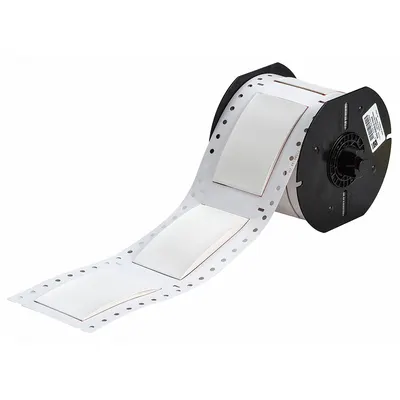 BRADY Sleeve Label: 2 in x 2 in, Polyolefin, White (Matte) - Brady Precut Sleeve Label Rolls