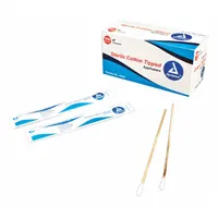 DYNAREX Cotton Tip Swab: Sterile, Cotton, 6 in Lg, Wood, Single, 100 PK (MPN 4305)