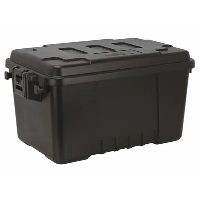 PLANO MOLDING Utility Trunk: 14 gal, 24 in x 15 in x 13 in, Black, Plastic, 2 Handles - Storage Trunks