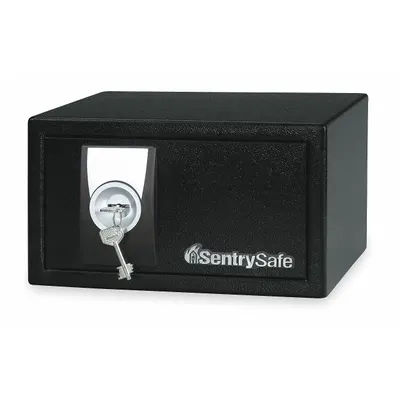 SENTRY SAFE Safe: Key Lock, 0.35 cu ft Capacity, Steel, 6 5/8 in H x 11 3/8 in W x 10 3/8 in D - Free-Standing Security Safes