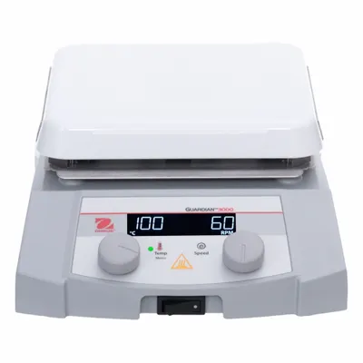 OHAUS Hot Plate Stirrer: US Std Plug Type, 1 Positions, 7 in Plate Wd, 7 in Plate Lg - Single-Position Hot Plate Stirrers