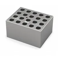 IKA Dry Block: Anodized Aluminum, 3 3/4 in Overall Wd, 3 in Overall Lg, 20 Wells, 10 7/8 mm Well Dia (MPN 4467900)