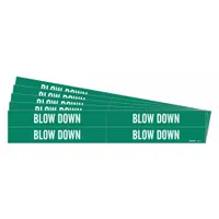 Pipe Marker: Blow Down, Green, White, Fits 3/4 to 2 3/8 in Pipe O.D., 4 Pipe Markers, 5 PK (MPN 7327-4-PK)