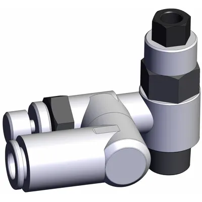 SMC Piloted Non-Return Valve: Universal Fitting, Knurled, 1/8 in Valve Body Size - Adjustable Direction Speed Controllers with Pilot Check Valve