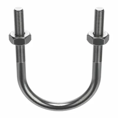 Standard U-Bolt: 1/2"-13 Thread Size, For Pipe Size 3 1/2 in, 6 1/4 in Inside Ht - Standard U-Bolts
