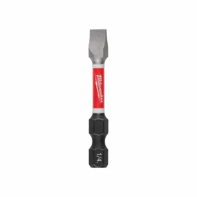 MILWAUKEE Power Bit: Power Bit, Slotted Head, Imperial, SL 1/4 Bit Industry Size - Impact Bits