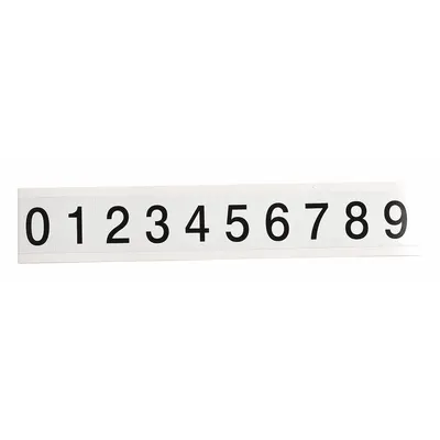 BRADY Number Label Set: 1 in Character Ht, Indoor/Outdoor, Non-Reflective, Gothic - Permanent Letters & Numbers