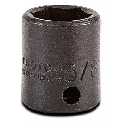 PROTO Impact Socket: 3/8 in Drive Size, SAE, 5/8 in Socket Size, 6-Point, Std - 3/8" Drive Impact Sockets