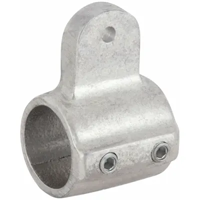 HOLLAENDER Structural Pipe Fitting: Shelf Tab, Closed Rail Support, 1 1/4 in For Pipe Size - Aluminum Mounts