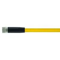 Cordset: M8 Female Straight X Bare Wire, 4 Pins, Yellow, PVC, 15 m Cable Lg, 24 AWG Wire Size (MPN 7000-08061-0111500)