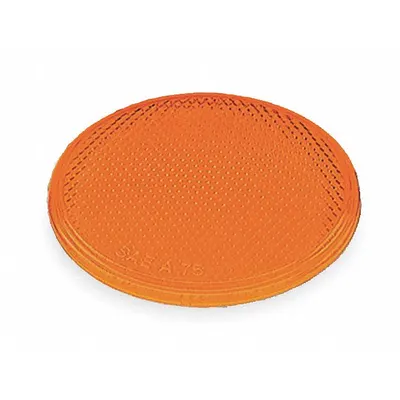 GROTE 40053 Round Amber Stick-On Reflector, 3 in, SAE A - Stick On Reflectors