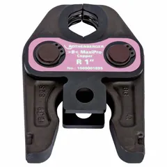 This press jaw is designed for use with the MaxiPro press tool and standard tool types to create press connections on 1-inch copper and steel pipe. It is suitable for applications in plumbing, HVAC, and industrial piping systems requiring leak-free joints.