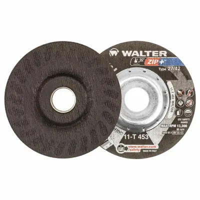 WALTER SURFACE TECHNOLOGIES Depressed Center Cut-Off Wheel: Type 27, 4 1/2" x 1/16" x 7/8" - General Purpose Cut-Off Wheels for Carbon & Stainless Steel