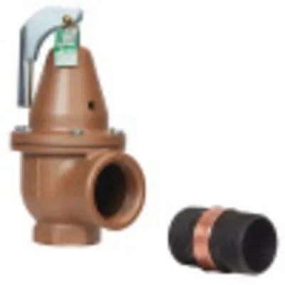 Watts Relief Valve: FNPTF x FNPTF, 3/4 in x 3/4 in, Bronze - ASME Section XIII Hot Water Pressure Relief Valves