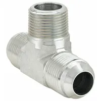 Hydraulic Hose Adapter: 3/4 in x 3/4 in x 3/4 in Fitting Size, Male x Male x Male, NPTF x JIC x JIC (MPN 2030-12-12S)