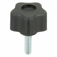 INNOVATIVE COMPONENTS Hand Knob: 5 Point, Plastic w/ Steel Thread, 5/16"-18 Thread, 1 in Thread Lg (MPN GN5C1000R3--S21)