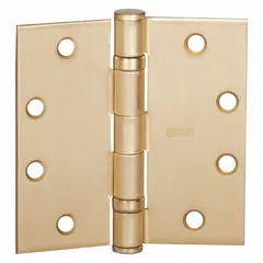 This full mortise-mount butt hinge is made of steel with a 1 1/2 in leaf width. It features ball bearings for smooth operation and a removable pin for easy door installation or removal. Suitable for use in commercial and industrial door applications.