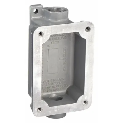 HUBBELL KILLARK Device Box: 1 Gangs, Aluminum, 1/2 in Hub Size, Feed Through - 1-Gang Hazardous Location Electrical Boxes