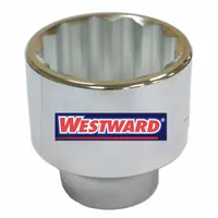 WESTWARD Socket: Metric, 1 in Drive Size, 67 mm Socket Size, 12-Point, Std, Chrome, Socket (MPN 45J252)