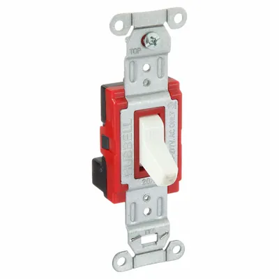HUBBELL Wall Switch: Toggle Switch, Single Pole, Maintained, White, 120/277V AC - Toggle Wall Switches