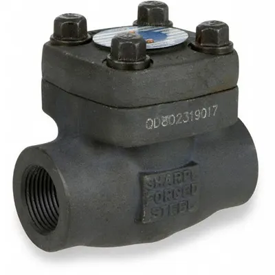 SHARPE Check Valve: Piston, Inline Valve Body, 3/4 in Pipe Size, Carbon Steel - Forged Steel Inline Piston Check Valves