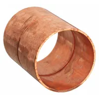 Wrot copper tube fitting for joining two 5/8-inch CTS copper tubes. Cup x FTG ends with dimple center stop ensure proper insertion depth for soldered joints. Used in plumbing, HVAC, and refrigeration systems for potable water and hydronic applications