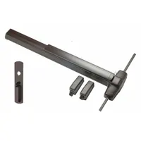 Surface-mounted vertical rod exit device with Touchbar and Thumbpiece Pull. Bronze construction. For doors up to 3 ft wide. Suitable for commercial egress applications requiring push-pull operation