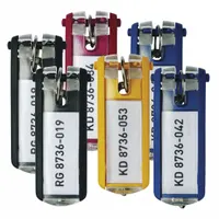Key Tag: 24 Key Tags, Rectangle, Multi-Color, Plastic, Blank Label, 2 5/8 in Overall Ht, 24 PK (MPN 194900)