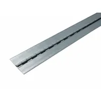 This full surface-mount piano hinge is made of stainless steel with a 48-inch leaf height and 2-inch leaf width. It features a through-hole design for secure fastening. Suitable for continuous-support applications such as industrial cabinets, machine enclosures, and access panels