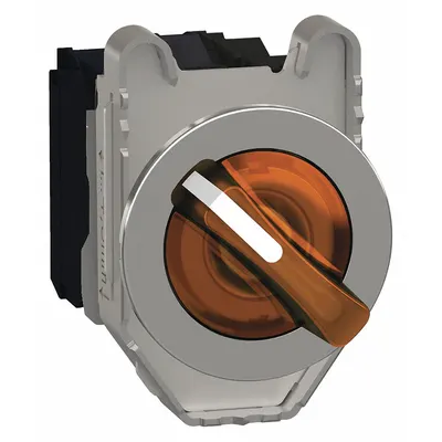 SCHNEIDER Selector Switch: 30 mm Panel Mounting Size, 2 Positions, Short Lever, 1NO/1NC - Illuminated Selector Switches