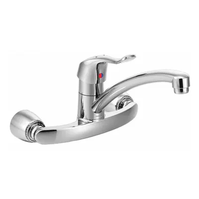 MOEN Low Arc Kitchen Faucet: M-Dura, Brass, Widespread, Wall, 2 Mounting Holes - Widespread Kitchen Faucets