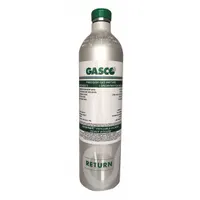 GASCO calibration gas mixture of 14% oxygen in nitrogen, with +/-5% accuracy. Designed for calibrating portable gas detectors that monitor C5H12, CO, H2S, and O2 sensors. Compatible with all OEM gas detectors