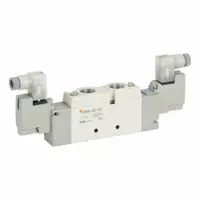 Solenoid Air Control Valve: SY9000 Series, Double Solenoid, Five-Way / Two-Position, 5 Ports, 24V DC (MPN SY9220-5DZ-03T)