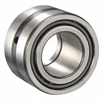 Metric combination bearing with steel ring and plastic axial bearing. Axial bearing outside diameter 24 mm. Handles combined radial and axial loads in compact spaces. Used in machine tools, conveyors, and automotive applications where a needle roller and angular contact ball bearing are integrated into a single unit