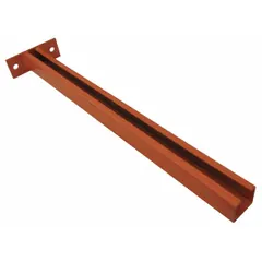 Steel tow arm for festoon systems, 18-inch overall length. Used to guide and support festoon cables along a track in industrial cable management applications.