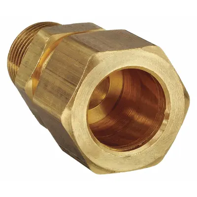 PARKER Compression Fitting Adapter: 3/16 in OD x 1/8 in Pipe Fitting Size, Compression x MNPT - Standard Sleeve Brass Compression Fittings