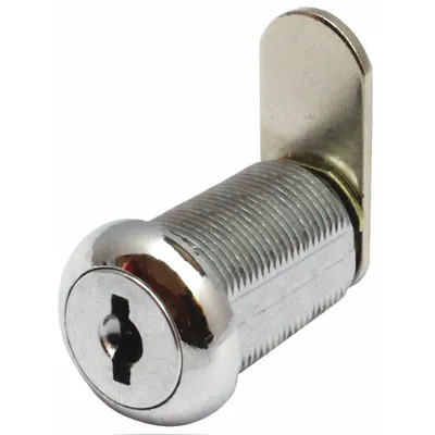 DELTA LOCK Cam Lock: Std Keyed Cam Lock, Keyed Alike, Zinc Die-Cast, Chrome-Plated - Keyed Cam Locks