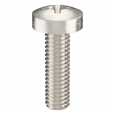 USA INDUSTRIALS Machine Screw: M3.5x0.60 Thread Size, 12 mm Lg, 18-8, Stainless Steel, Plain - Pan Head Machine Screws