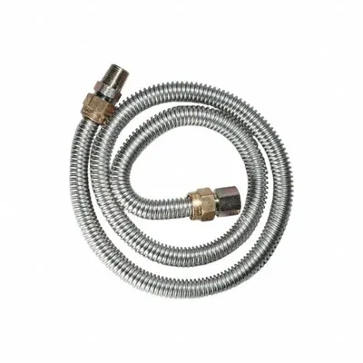 DORMONT Gas Connector: 3/8 in Hose Inside Dia., 4 ft Hose Lg, 60,500 BTU Capacity - Dryer Connectors