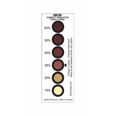 SCS 6-Spot Humidity Indicator Card, 1 9/16 x 4 3/4 in, 200 PK (6HIC200-CF) - Humidity Indicators