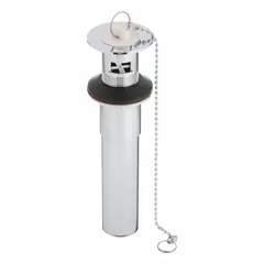 APPROVED VENDOR Drain Assembly, Brass, Chrome, 8 in H, 1-1/4 in Dia, Removable Stopper