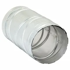 This 90-degree elbow is used in Category I gas venting systems to route flue gases from heating appliances. It features a 6-inch duct diameter, 10 1/4-inch length, and snap-lock connection. Constructed of steel with a galvanized finish, the vent has an outer galvanized steel layer and an inner aluminum liner.