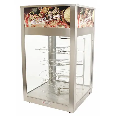 WISCO Humidified Heated Display Case: For Pizzas, 4 Shelves, Silver, 1,440 W Watt - Heated Display Cases