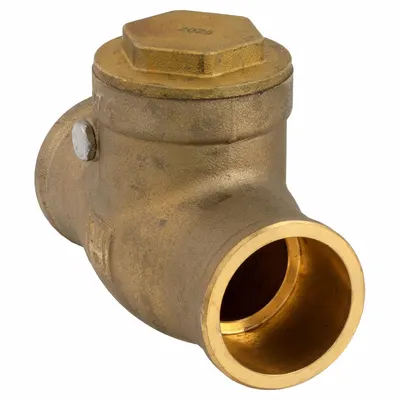 MILWAUKEE VALVE Swing Check Valve: Swing, Inline Valve Body, 1 1/2 in Pipe Size, Sweat x Sweat - Lead-Free Brass Inline Swing Check Valves
