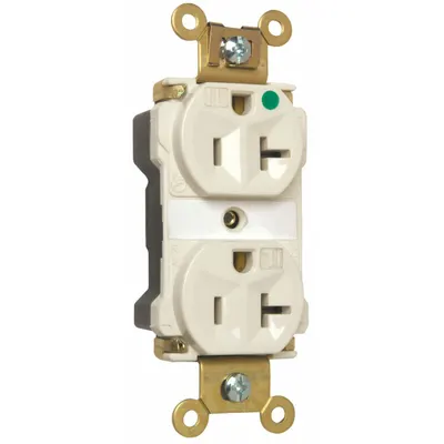 PASS & SEYMOUR Receptacle: Hospital Grade, Duplex, 5-20R, White, 125V AC - General Purpose Receptacles