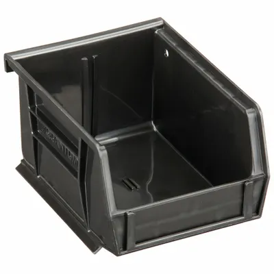 QUANTUM STORAGE SYSTEMS Hang and Stack Bin: 4 1/8 in x 5 3/8 in x 3 in, Black - Recycled Plastic Bins